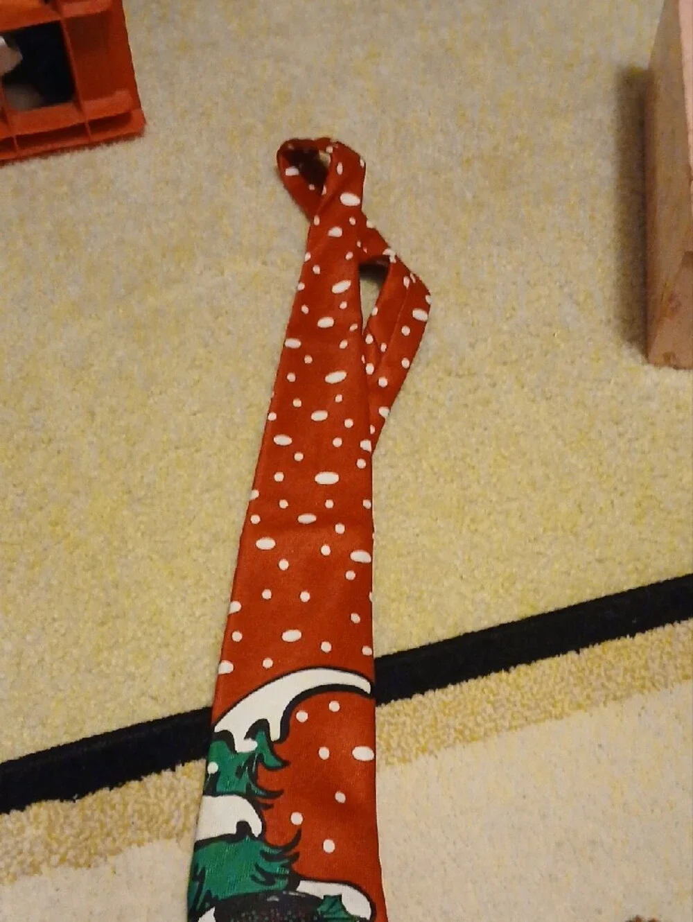 Festive Snowman Holiday Tie in Red, White & Green